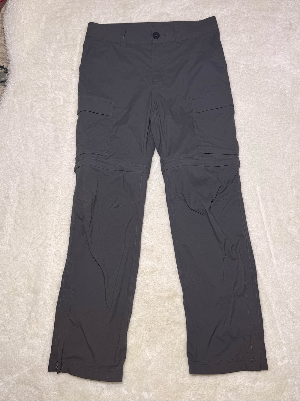 REI Co-op Boy’s Convertible Cargo Hiking Pants Stretch Outdoor grey M (10-12)